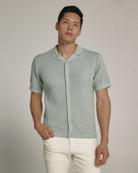 7 Diamonds: Jonas Button Up Sweater Polo - SAGE