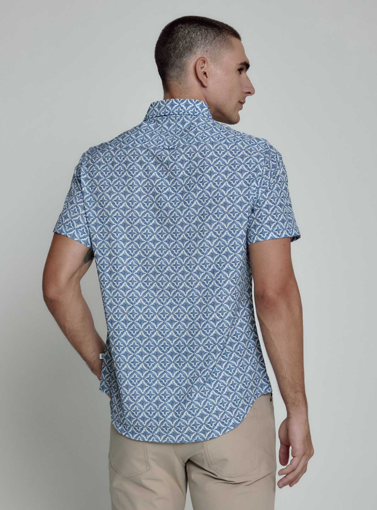 7 Diamonds: Lucca Short Sleeve Shirt - BLUE
