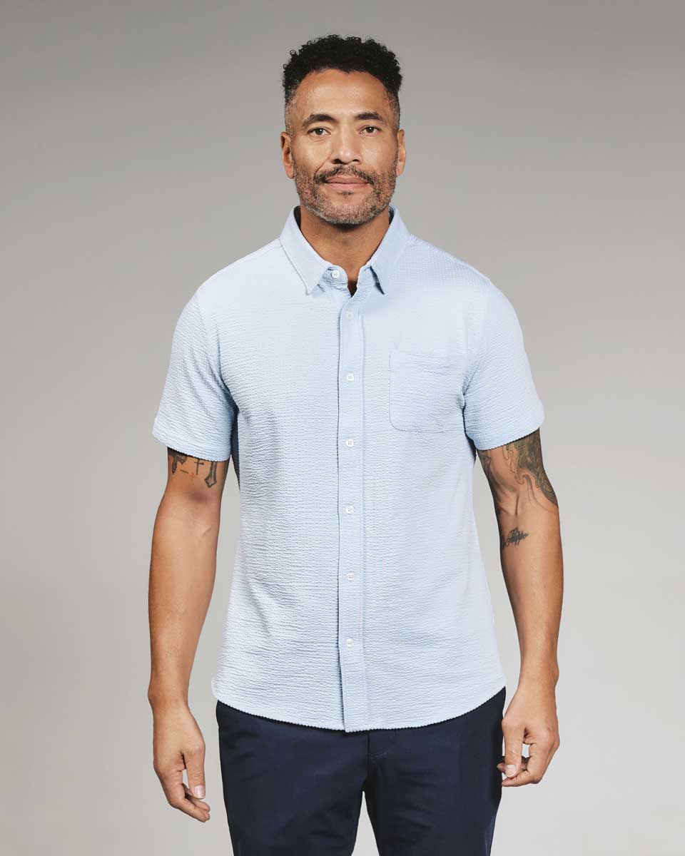 7Diamonds: Bennet Short Sleeve Shirt - ICE BLUE