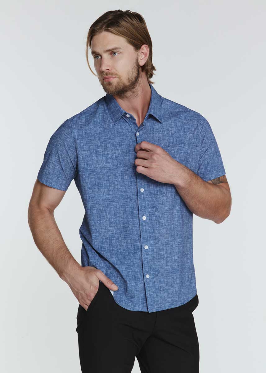 7Diamonds Sayer Short Sleeve Shirt in Navy
