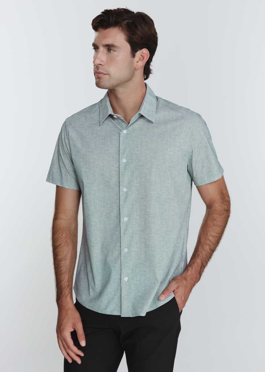 7Diamonds Sayer Short Sleeve Shirt in Sage