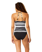 Anne Cole: Bardot Stripe High Neck Tankini Top