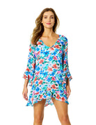 Anne Cole: Fiore Bell Sleeve Flounce Tunic Cover Up