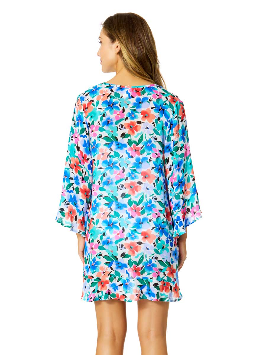 Anne Cole: Fiore Bell Sleeve Flounce Tunic Cover Up
