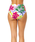 Anne Cole: Mod Tropical Fold Over High Waist Shirred Bikini Bottom