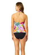 Anne Cole: Mod Tropical Ring Front Halter Tankini Swim Top
