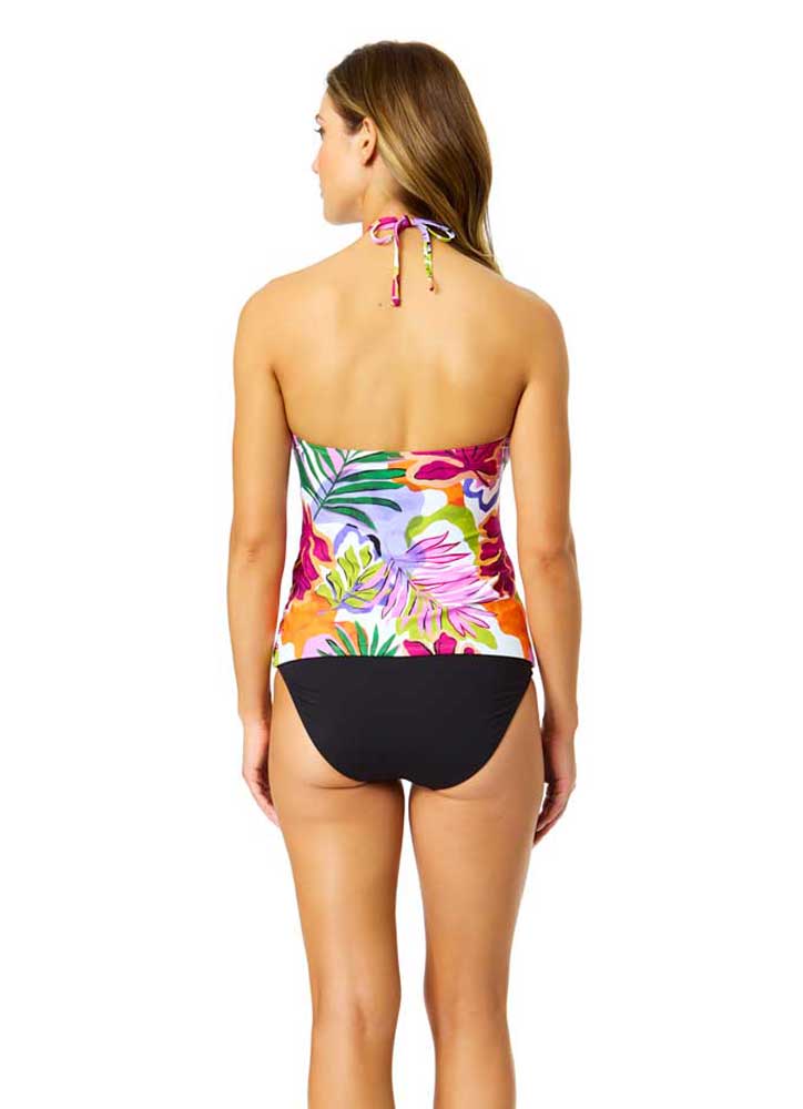 Anne Cole: Mod Tropical Ring Front Halter Tankini Swim Top