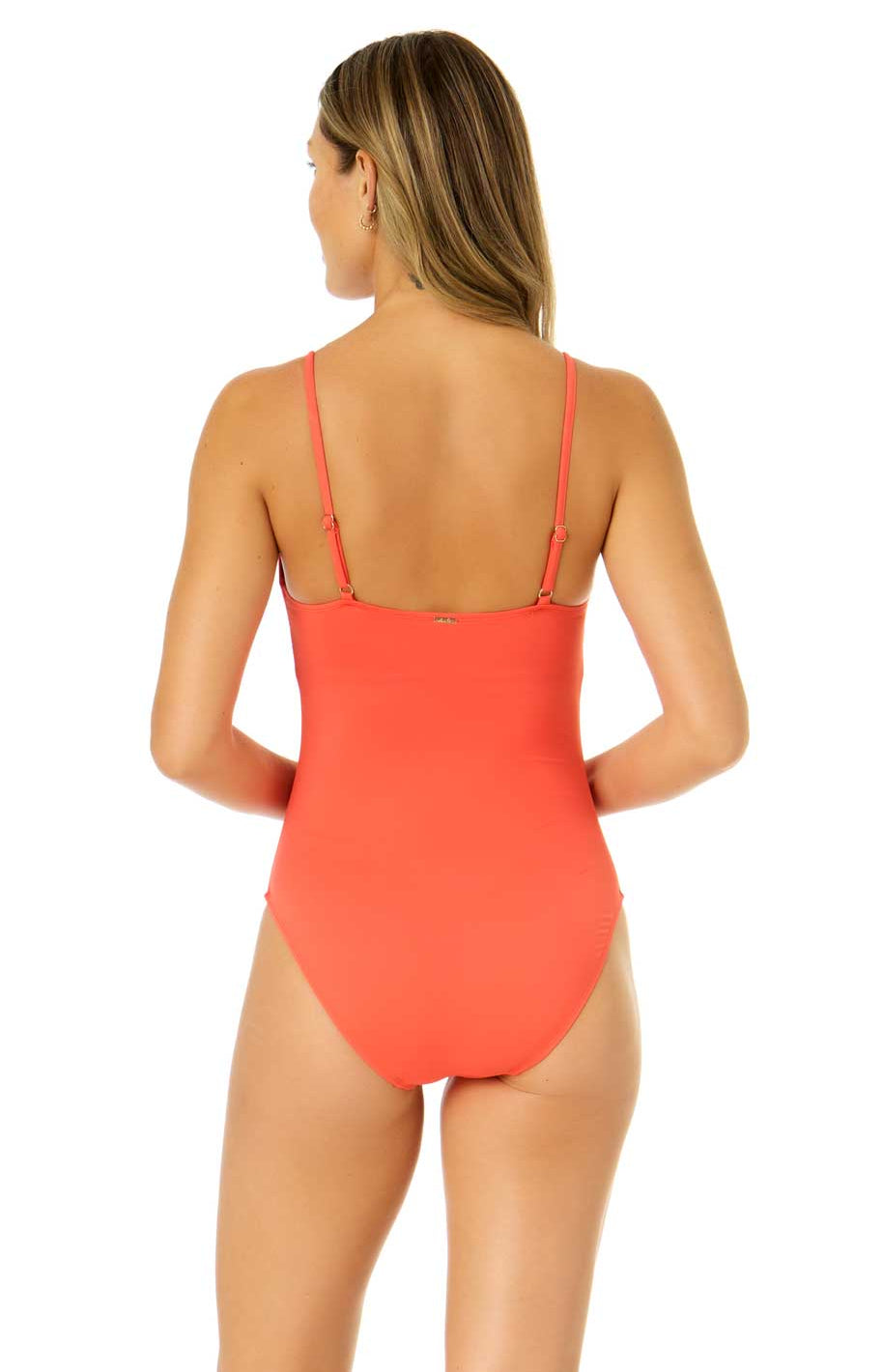 Anne Cole: One Piece Solid Shirred Lingerie Maillot - SUNKIST