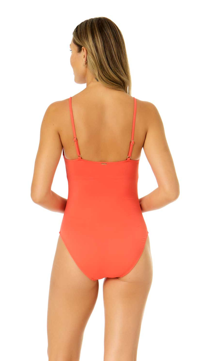 Anne Cole: One Piece Solid Shirred Lingerie Maillot - SUNKIST