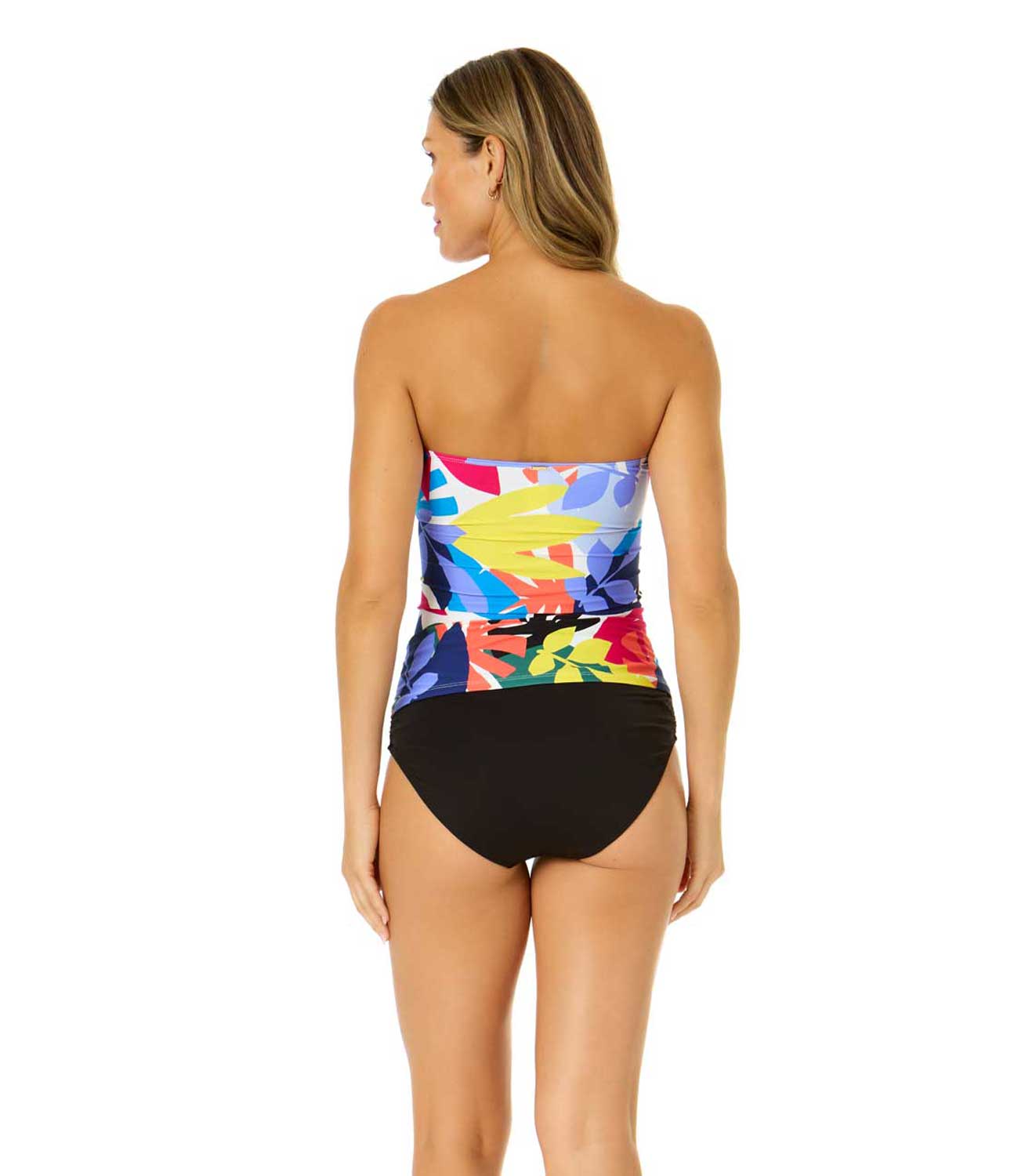 Anne Cole: Tropic Stamp Twist Front Bandeaukini Top