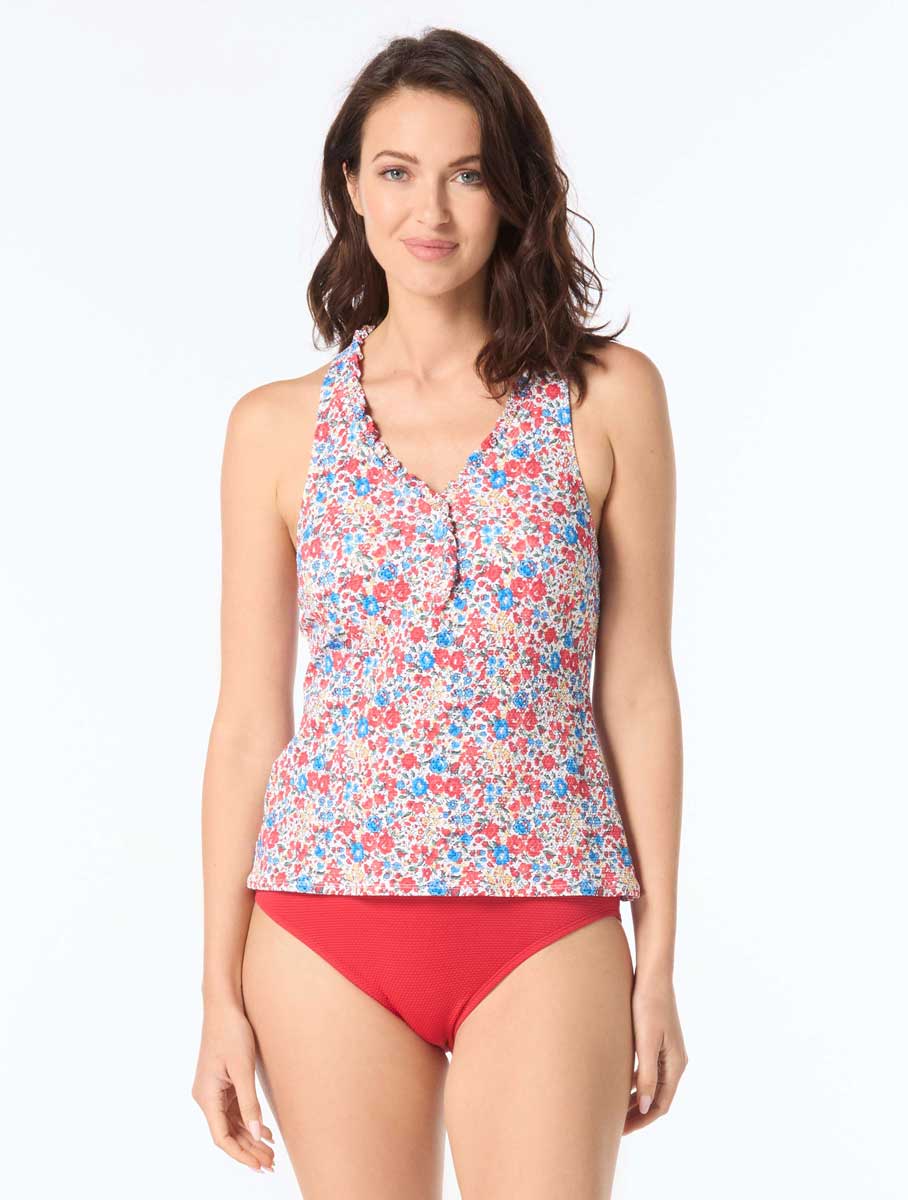 Beach House: Bella Flora Pique Nina Racerback Tankini Top