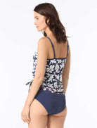 Beach House: Block Trop Pique Bridget Shirred Side Tankini Top