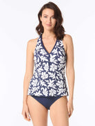 Beach House: Block Trop Pique Claire Racerback Tankini Top
