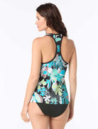 Beach House: Eclectic Bloom Erinna Pique Racerback Tankini Top
