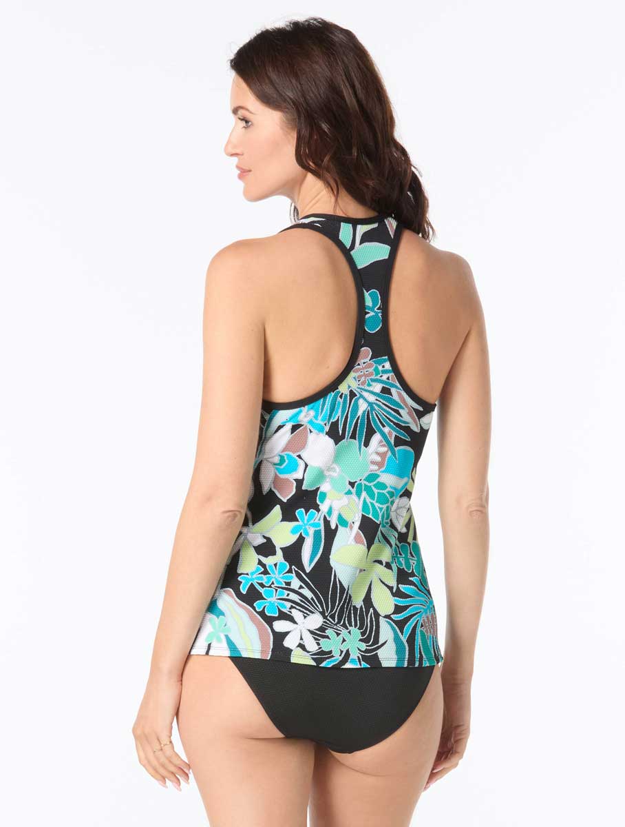 Beach House: Eclectic Bloom Erinna Pique Racerback Tankini Top