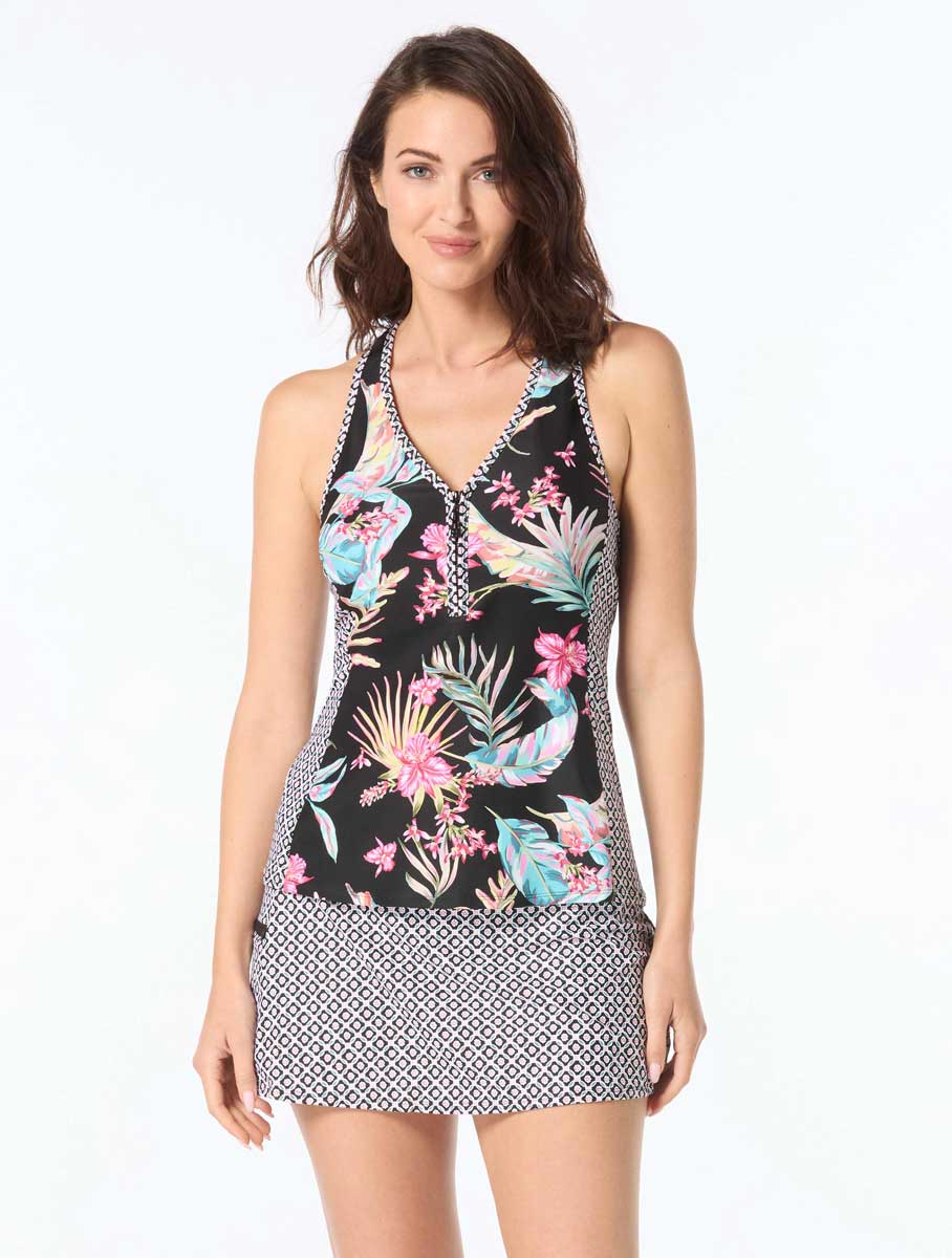 Beach House: Endless Summer Erinna Racerback Tankini Top - BLACK