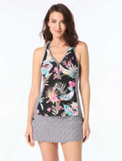 Beach House: Endless Summer Erinna Racerback Tankini Top - BLACK