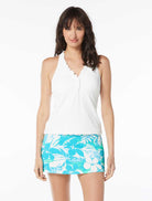 Beach House: Pique Solids Nina Ruffled Trim Textured Tankini Top