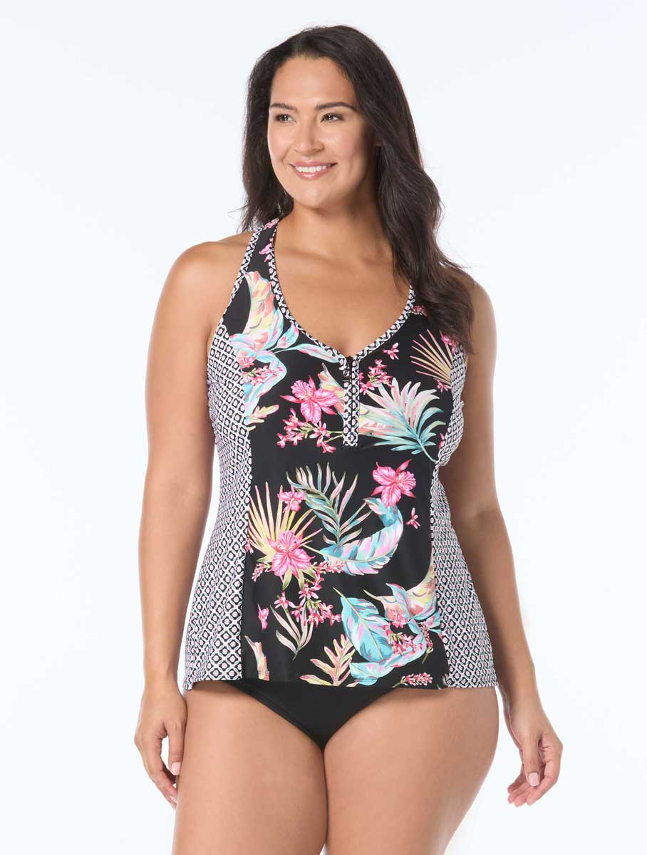 Beach House: Plus Size Endless Summer Erinna Racerback Tankini Top