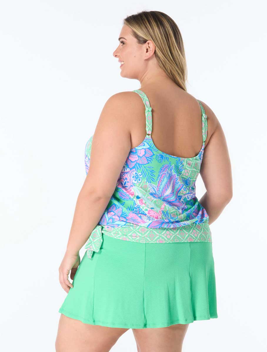 Beach House: Plus Size Estate Mosaic Sarah Blouson Tankini Top