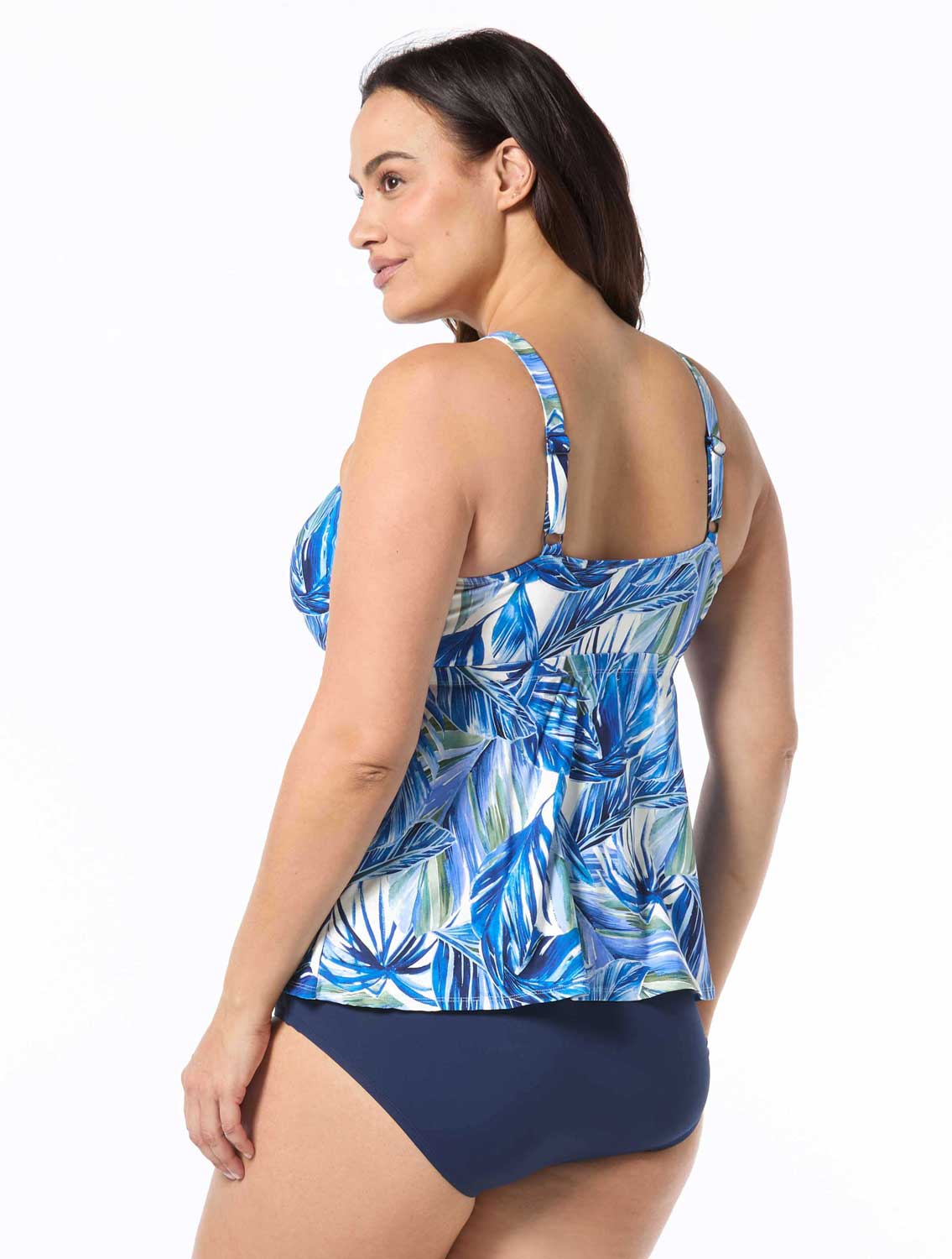 Beach House: Plus Size Pacfic Palm Blair High Neck Tankini Top