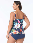 Beach House: Plus Size Vibrant Vacay Jane Ruffle Tankini Top