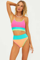 Beach Riot: Aqua Haze Colorblock Emmy High Waist Bottom