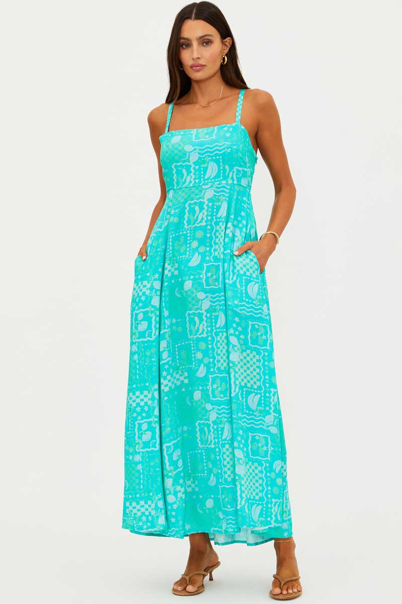 Beach Riot: Aqua Haze Riane Maxi Tank Dress