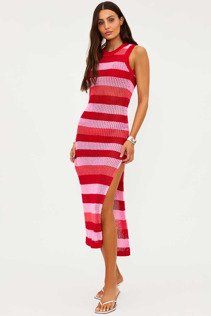 Beach Riot: Holly Rose Ruby Stripe Midi Dress