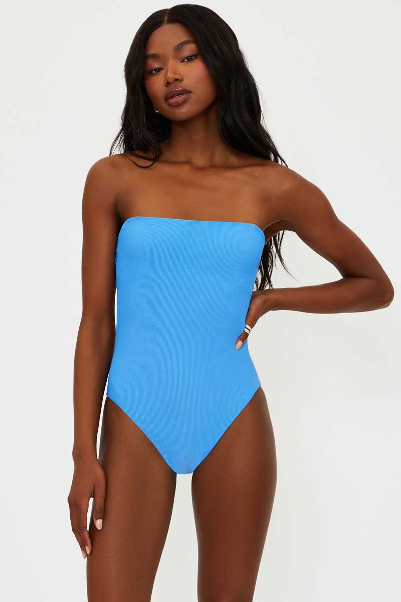 Beach Riot: One Piece Solid Stassia Bandeau Swimsuit