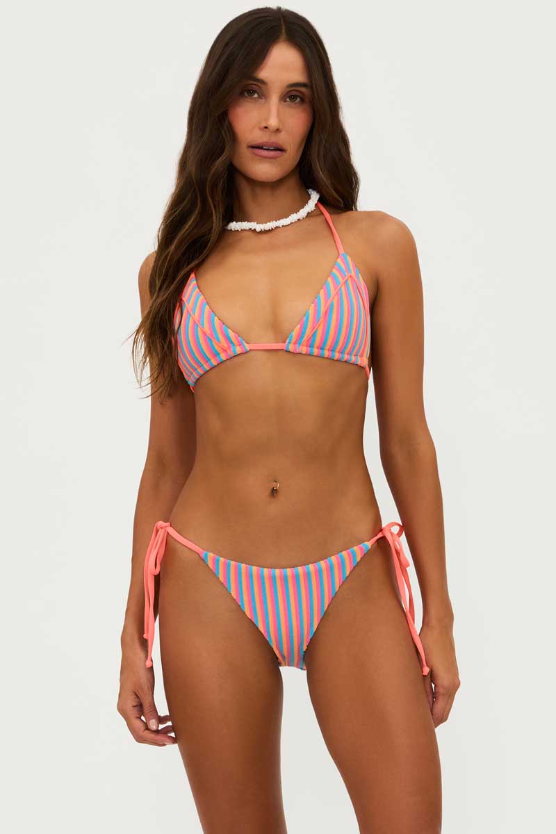 Beach Riot: Petal Stripes Juliie Terry Triangle Bikini Top