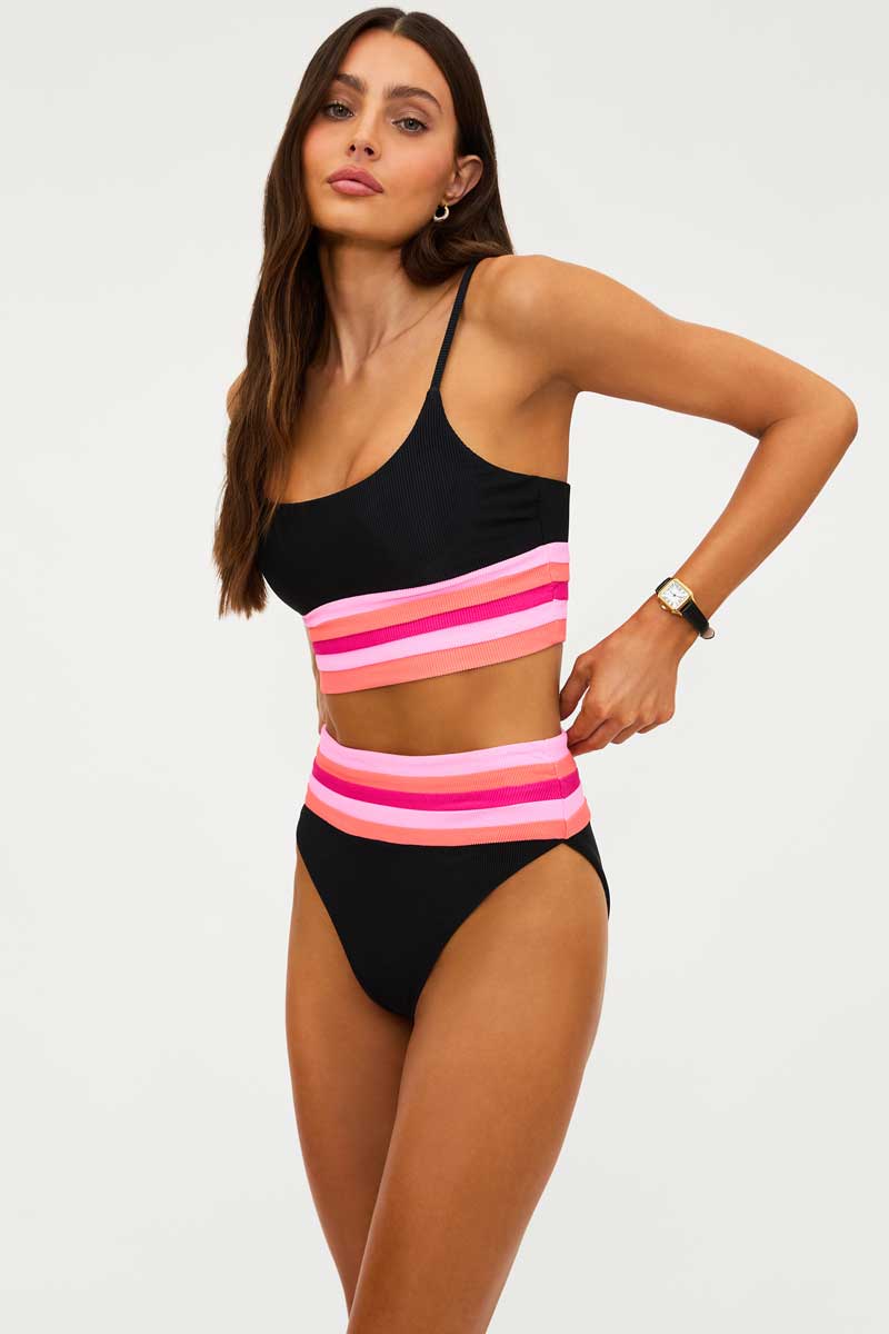 Beach Riot: Ruby Colorblock High Rise Bikini Bottom