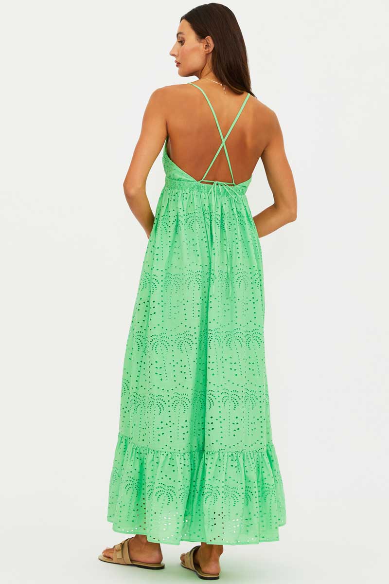 Beach Riot: Ruthie Palm Eyelet Maxi Tank Dress