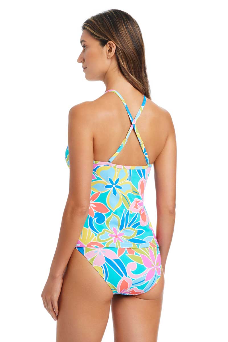 Bleu: Barcelona Bloom High Neck Tankini Top