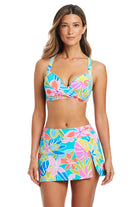 Bleu: Barcelona Bloom Underwire D-DD Cup Bra