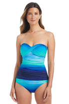 Bleu: Desert Mirage Twist Bandeau Tankini Top