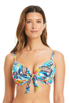 Bleu: Living Is Easy Tie Front D-DD Cup Bikini Top
