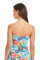 Bleu: Living Is Easy Twist Bandeau Tankini Top