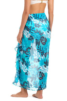 Bleu: Moody Blooms Ruffle Sarong Cover Up