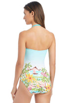 Bleu: One Piece Ciao, Capri! Shirred Bandeau Swimsuit
