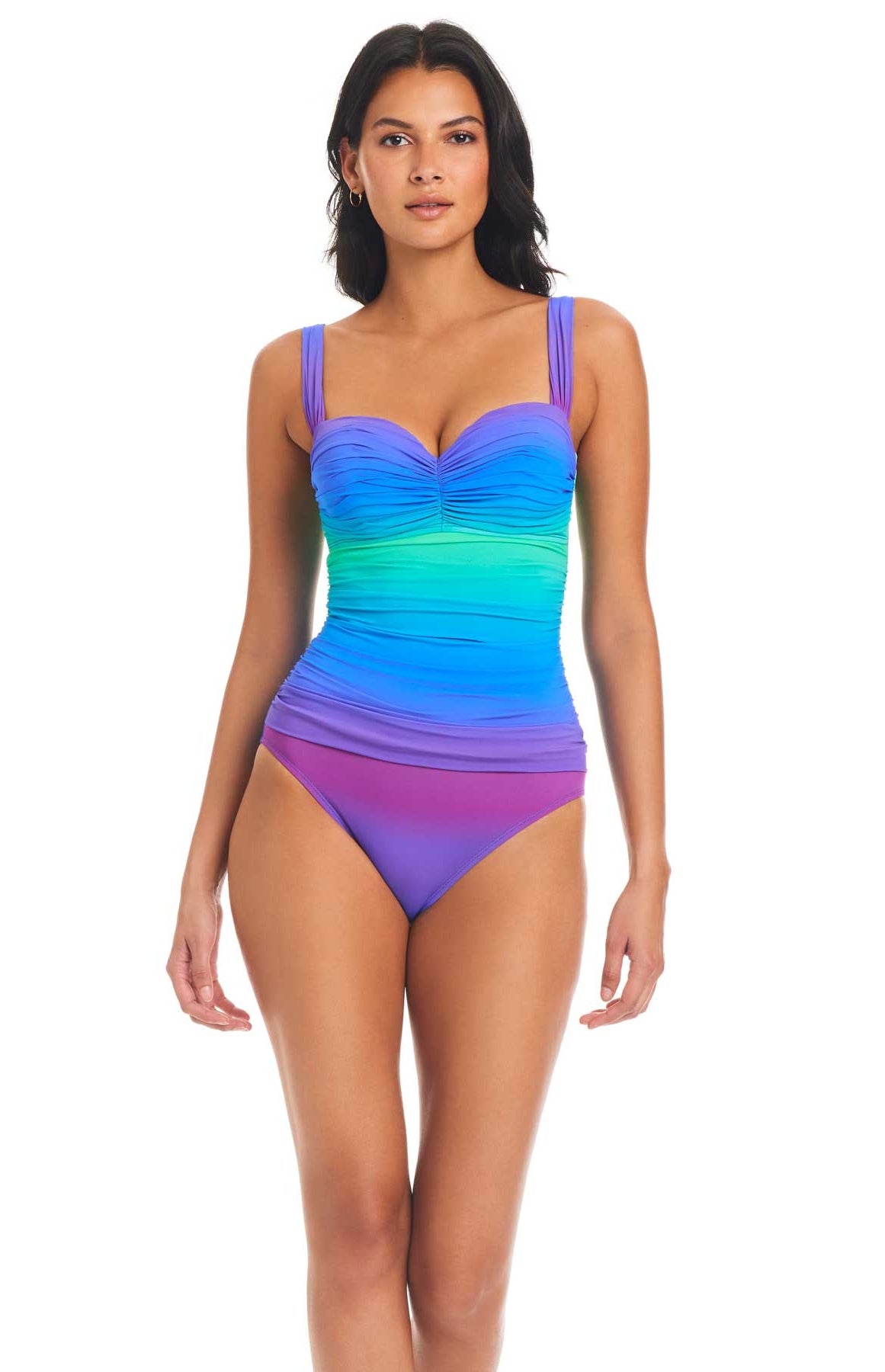 Bleu: One Piece Heat Of The Moment Shirred Bandeau Swimsuit