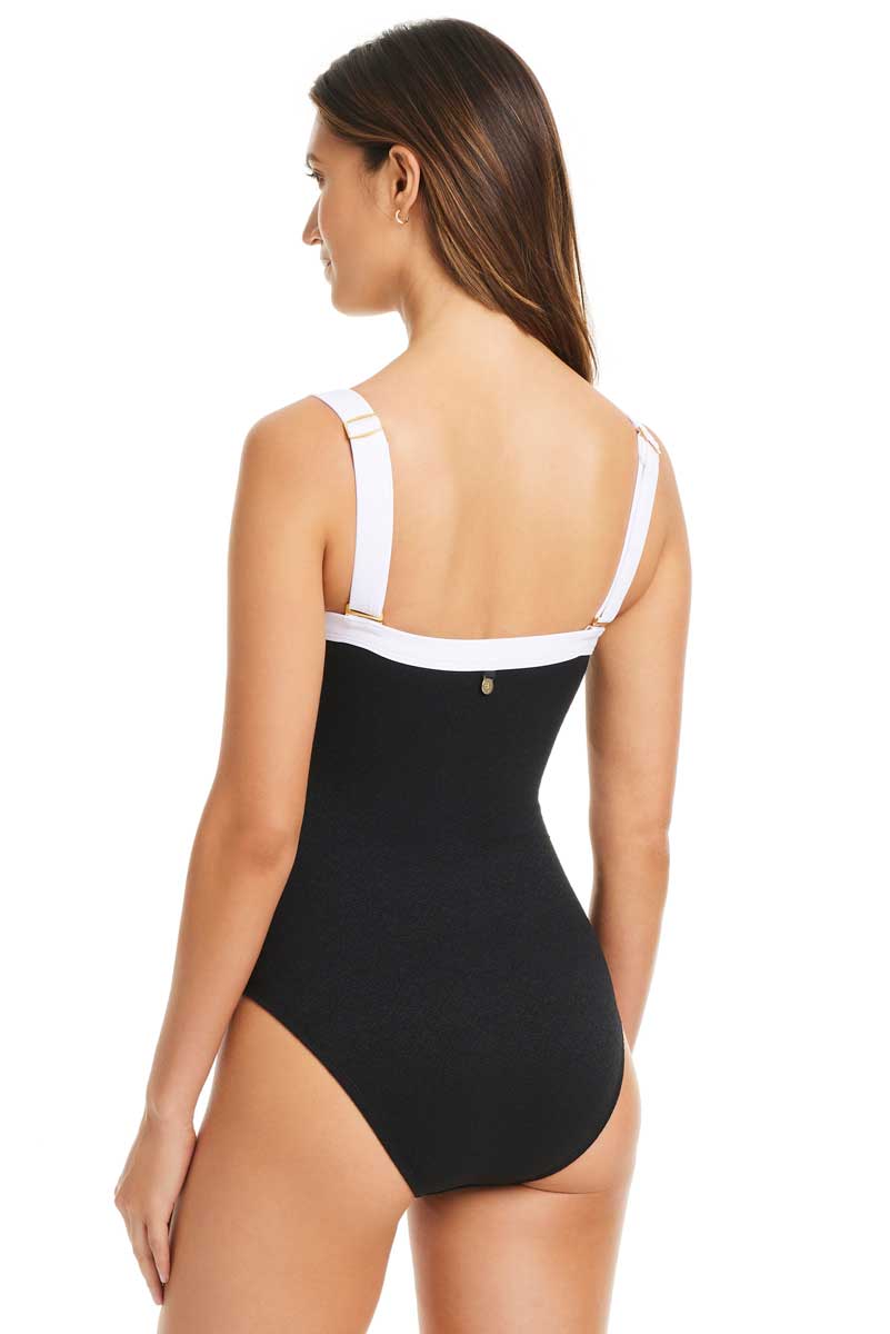 Bleu: One Piece I'M With The Band Square Neck Swimsuit