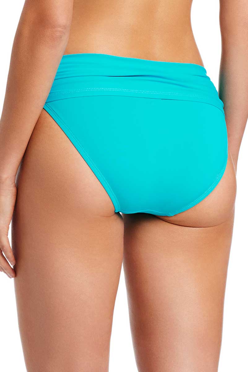 Bleu: Solid Sarong Hipster Bikini Bottom - AQUFRSCA