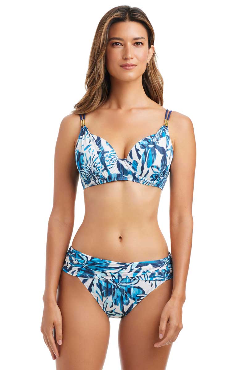 Bleu: Truning Tides Ring Draped Underwire Bra