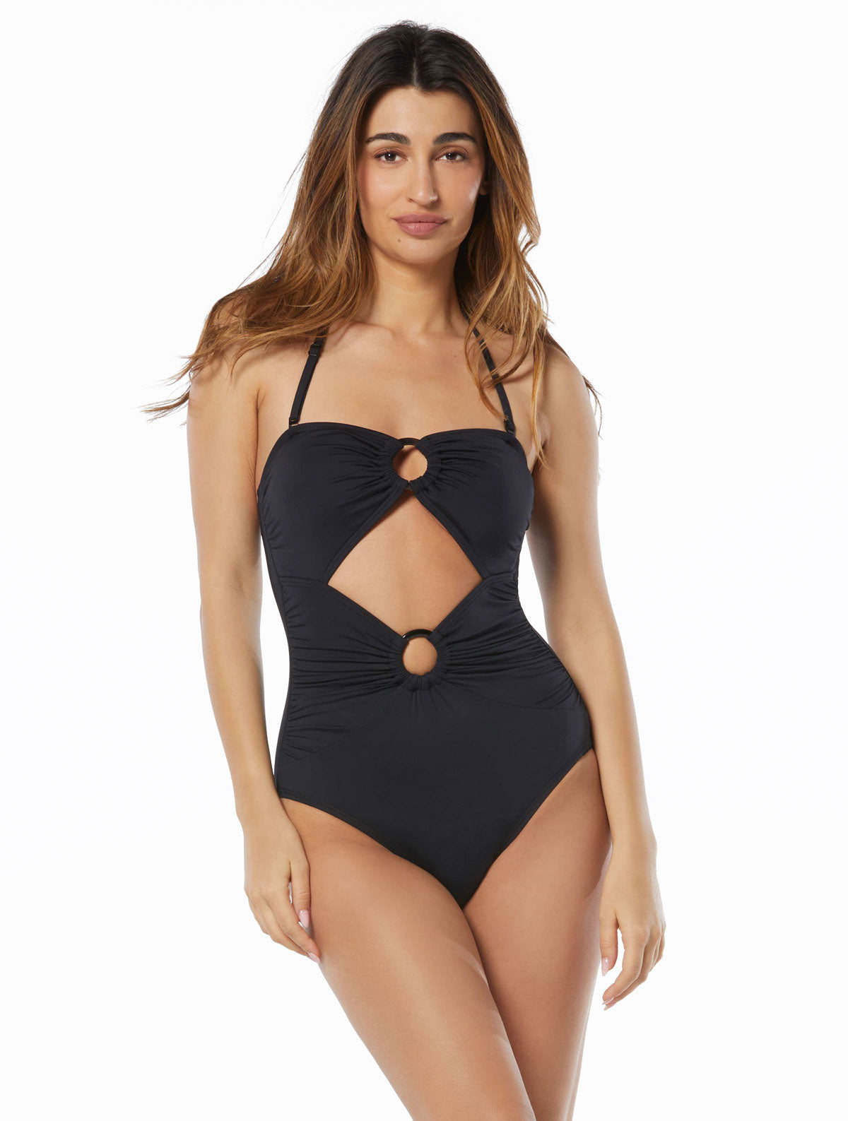 Carmen Marc Valvo Ruched One Shoulder One Piece Swimsuit - Bowline Soiree