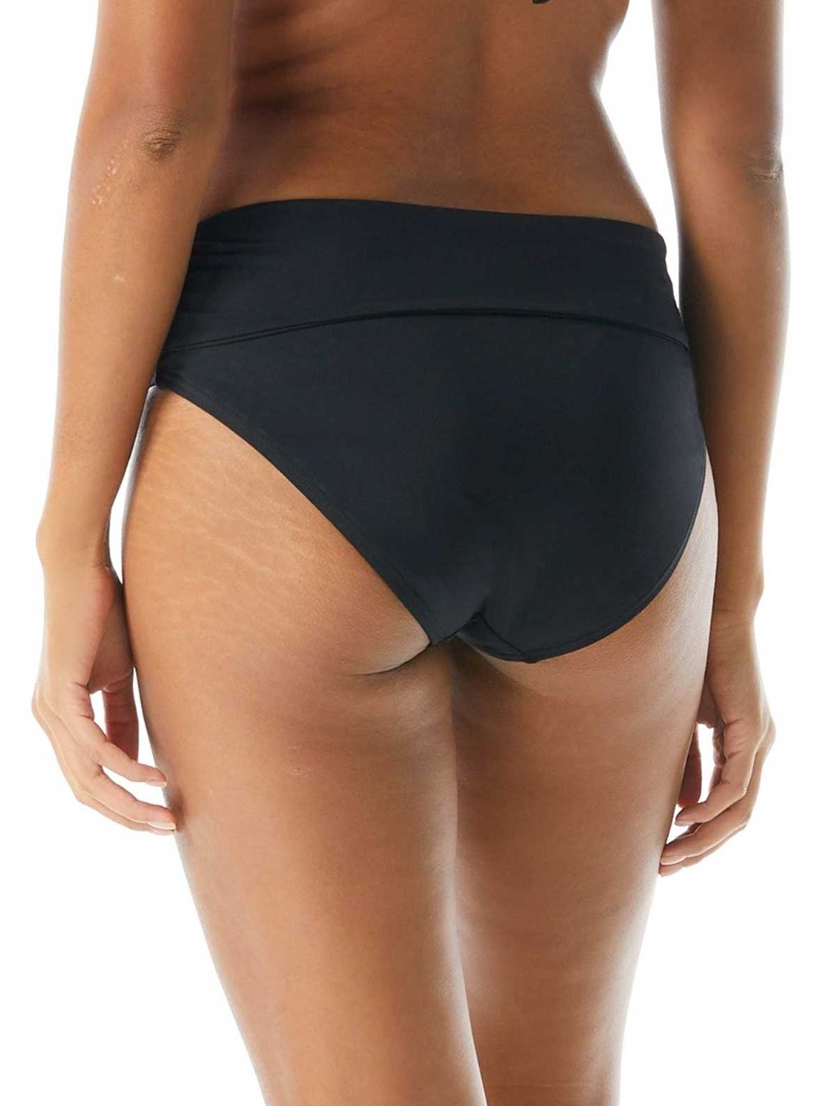 Coco Reef: Classic Solids Rollover Bikini Bottom - CAST BLK