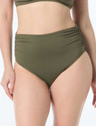 Coco Reef: Classic Solids Rollover Bikini Bottom - PALM