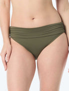 Coco Reef: Classic Solids Rollover Bikini Bottom - PALM