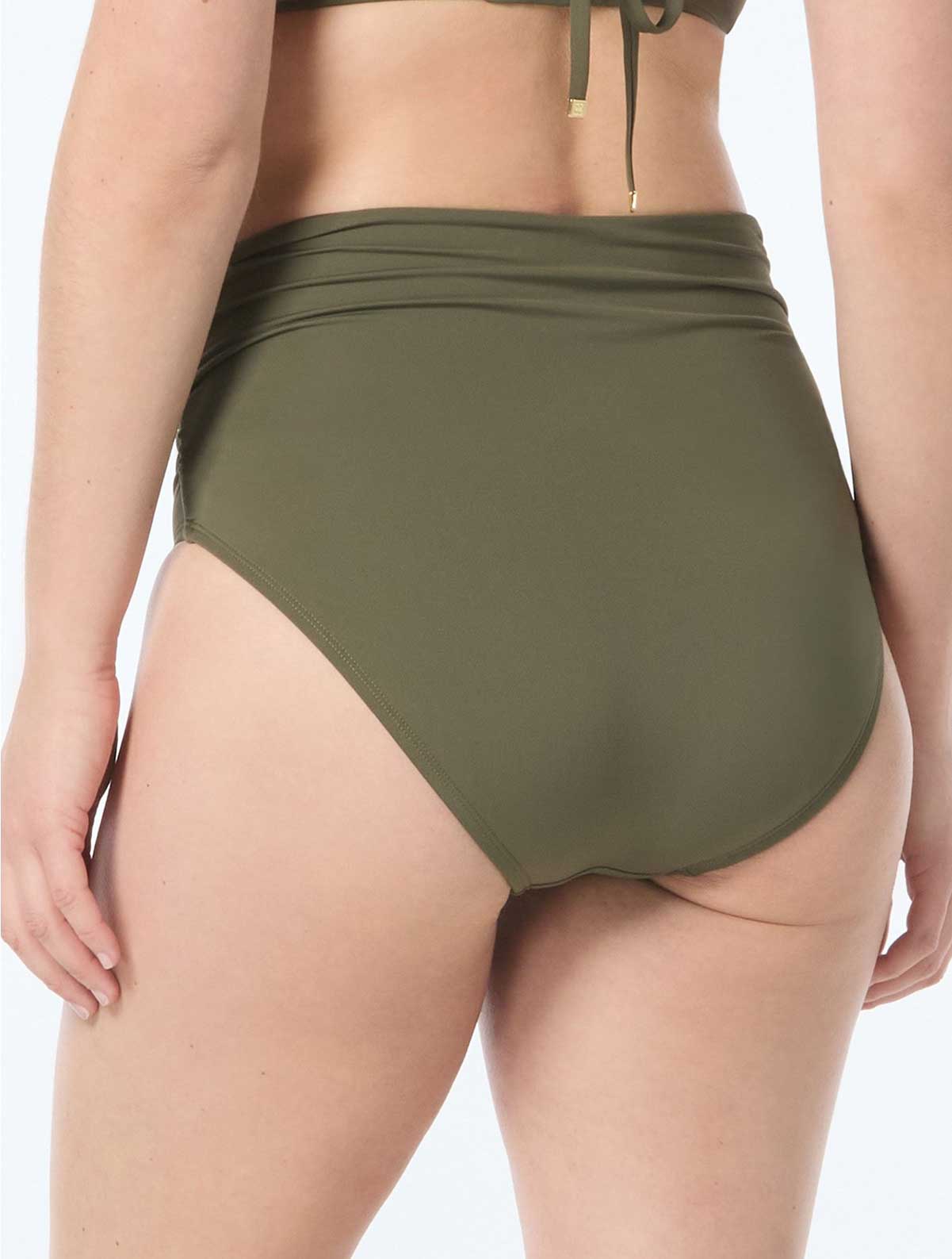 Coco Reef: Classic Solids Rollover Bikini Bottom - PALM