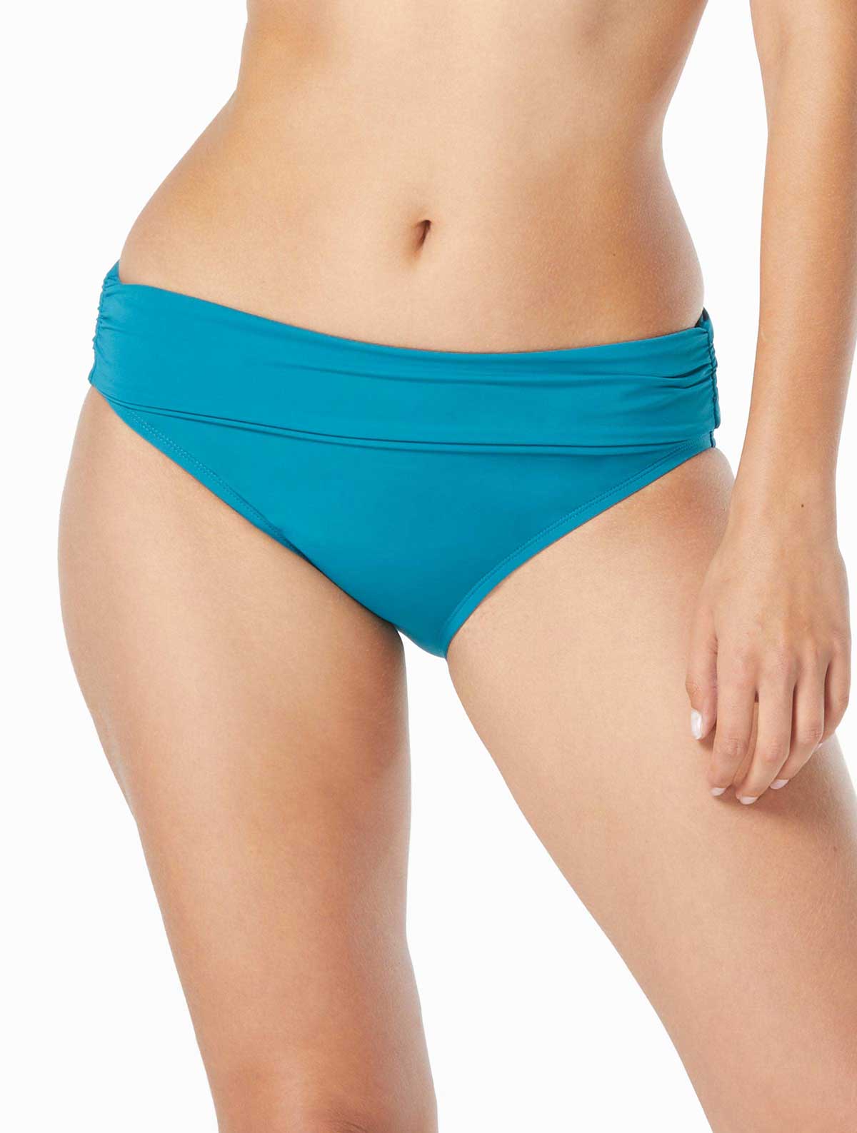 Coco Reef: Classic Solids Rollover Bikini Bottom - TEALCOVE
